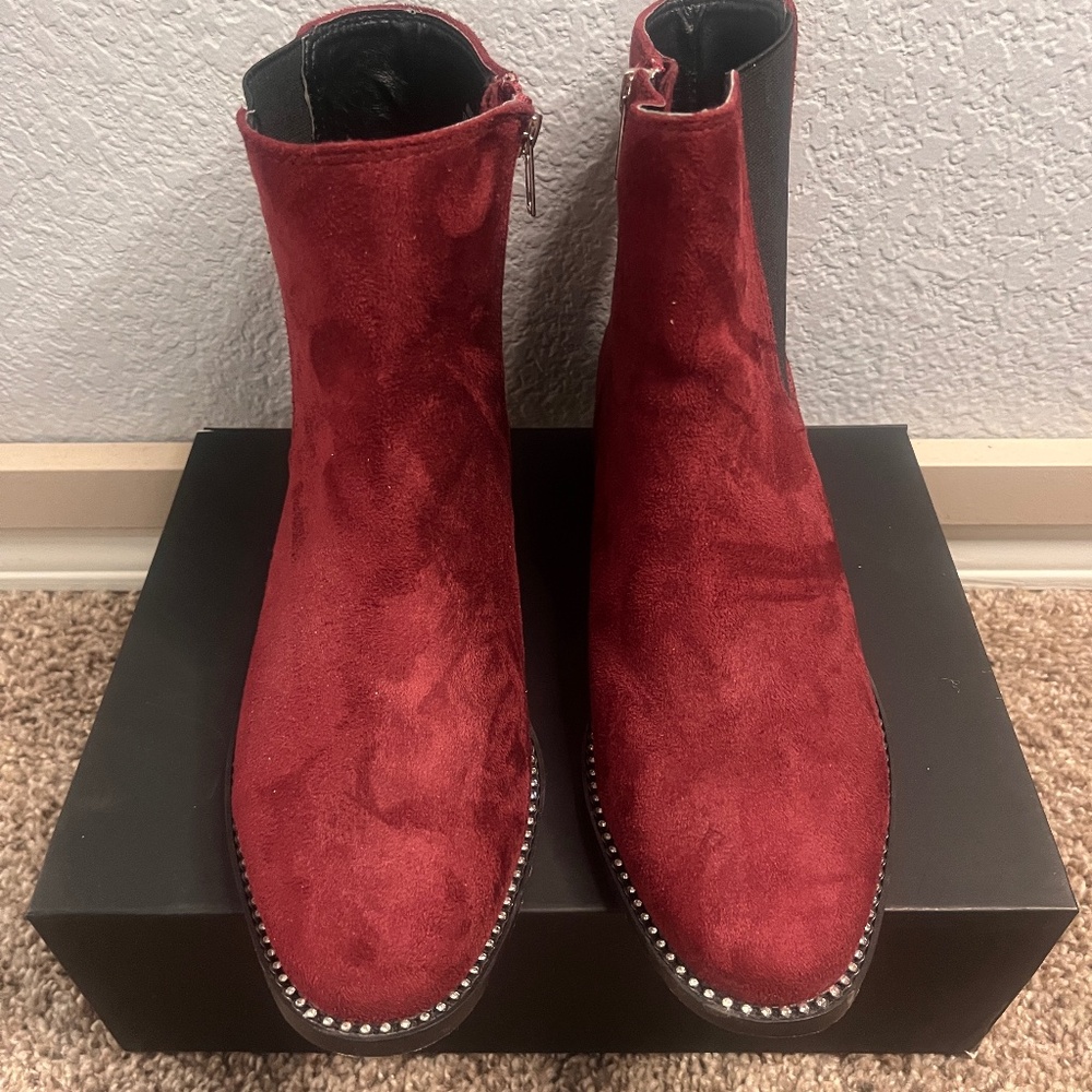 Burgundy Ankle Boots